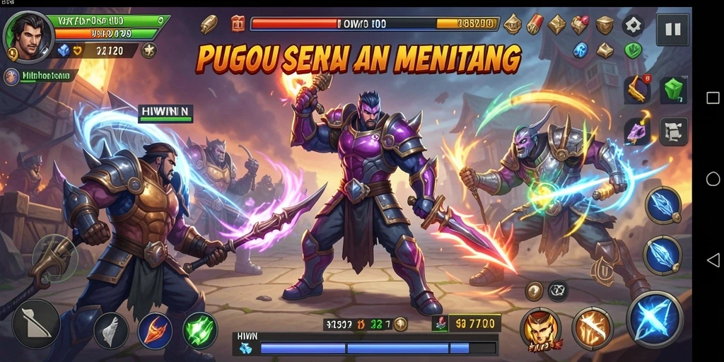Tampilan gameplay HIWIN yang seru dan penuh aksi pertarungan.
