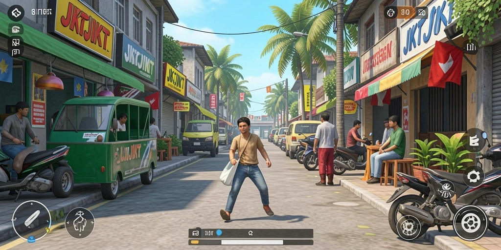 Tampilan menarik gameplay JKTJKT yang realistis dan interaktif.