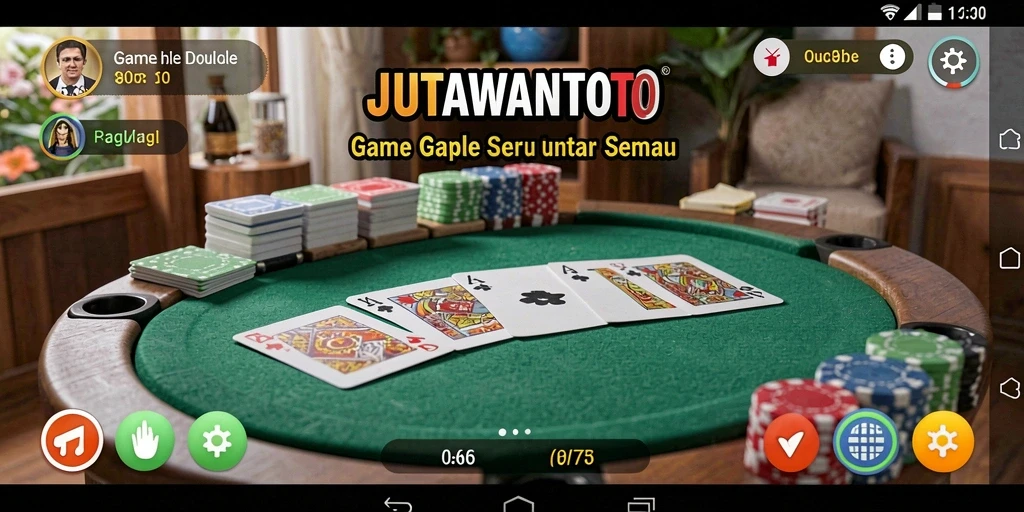 Screenshot menunjukkan gameplay seru JUTAWANTOTO di papan Gaple.