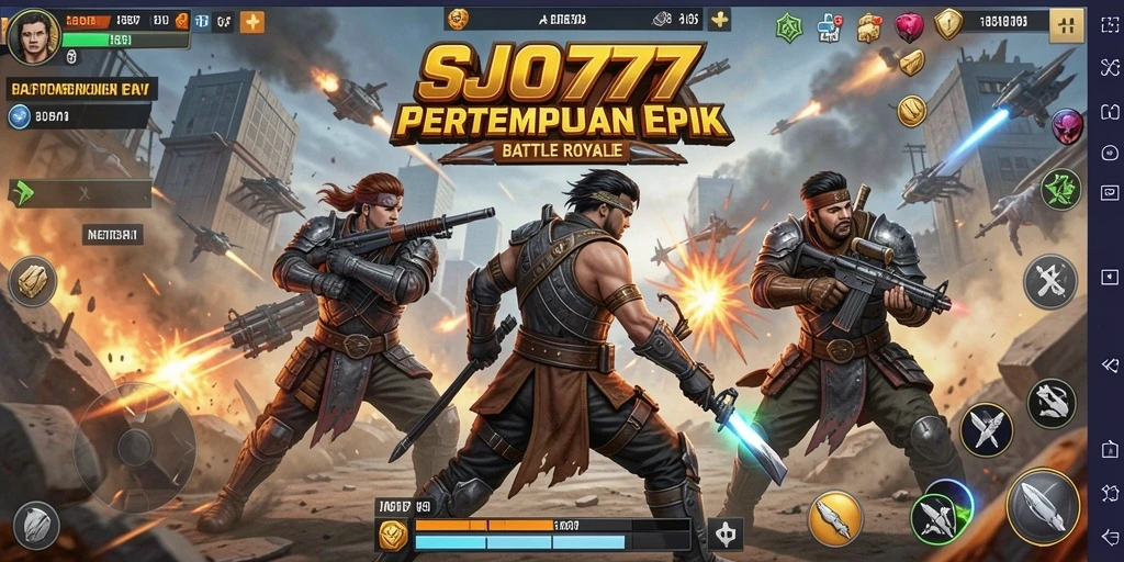Gameplay seru SJO777 di medan pertempuran Battle Royale.
