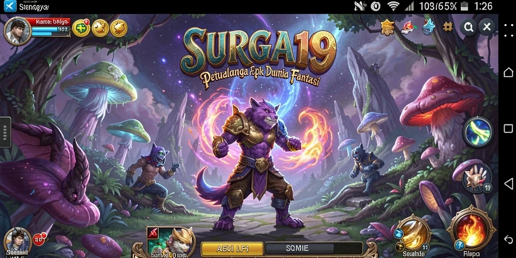 Screenshot dari gameplay SURGA19 menunjukkan petualangan menarik di dunia fantasi.